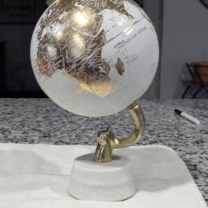 Gold and White Decorative Globe